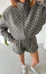 Veste bomber à coeur NELEE - gris et noir