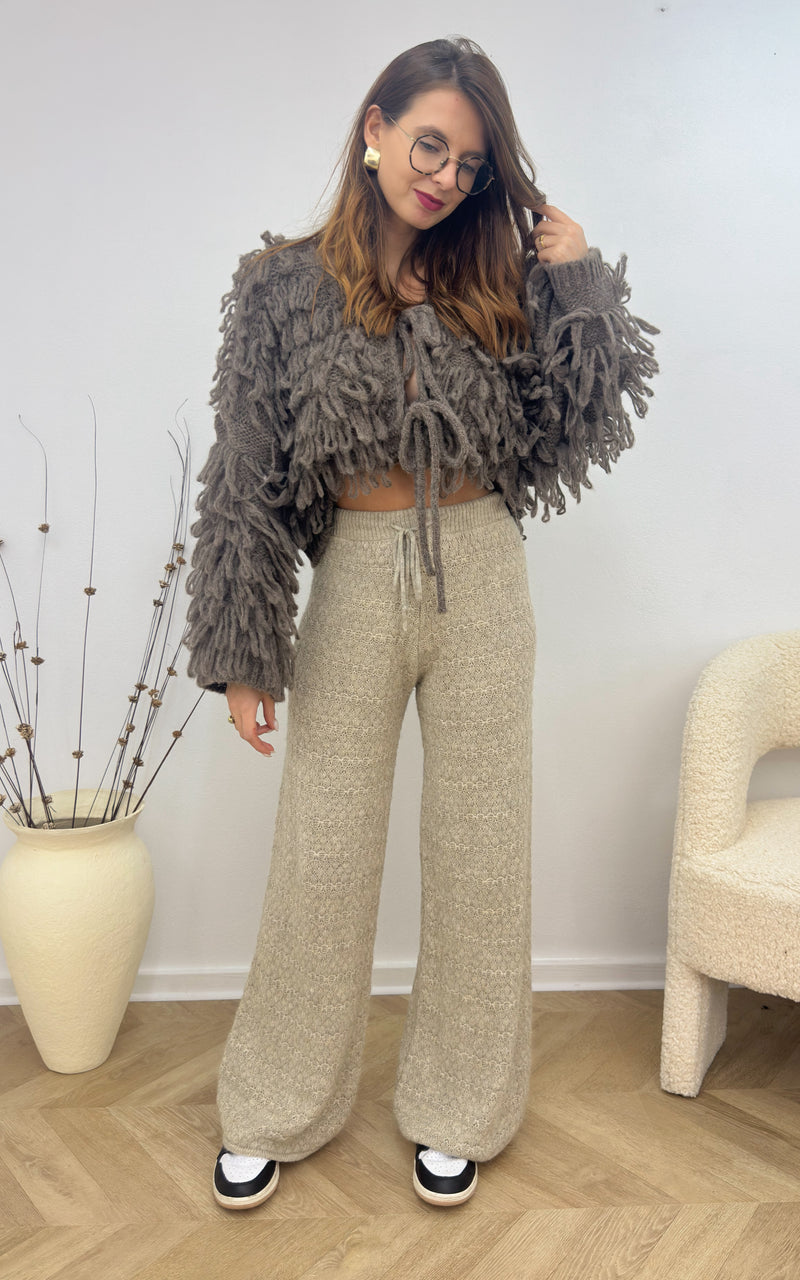 Pantalon maille TALIA - beige 🇮🇹