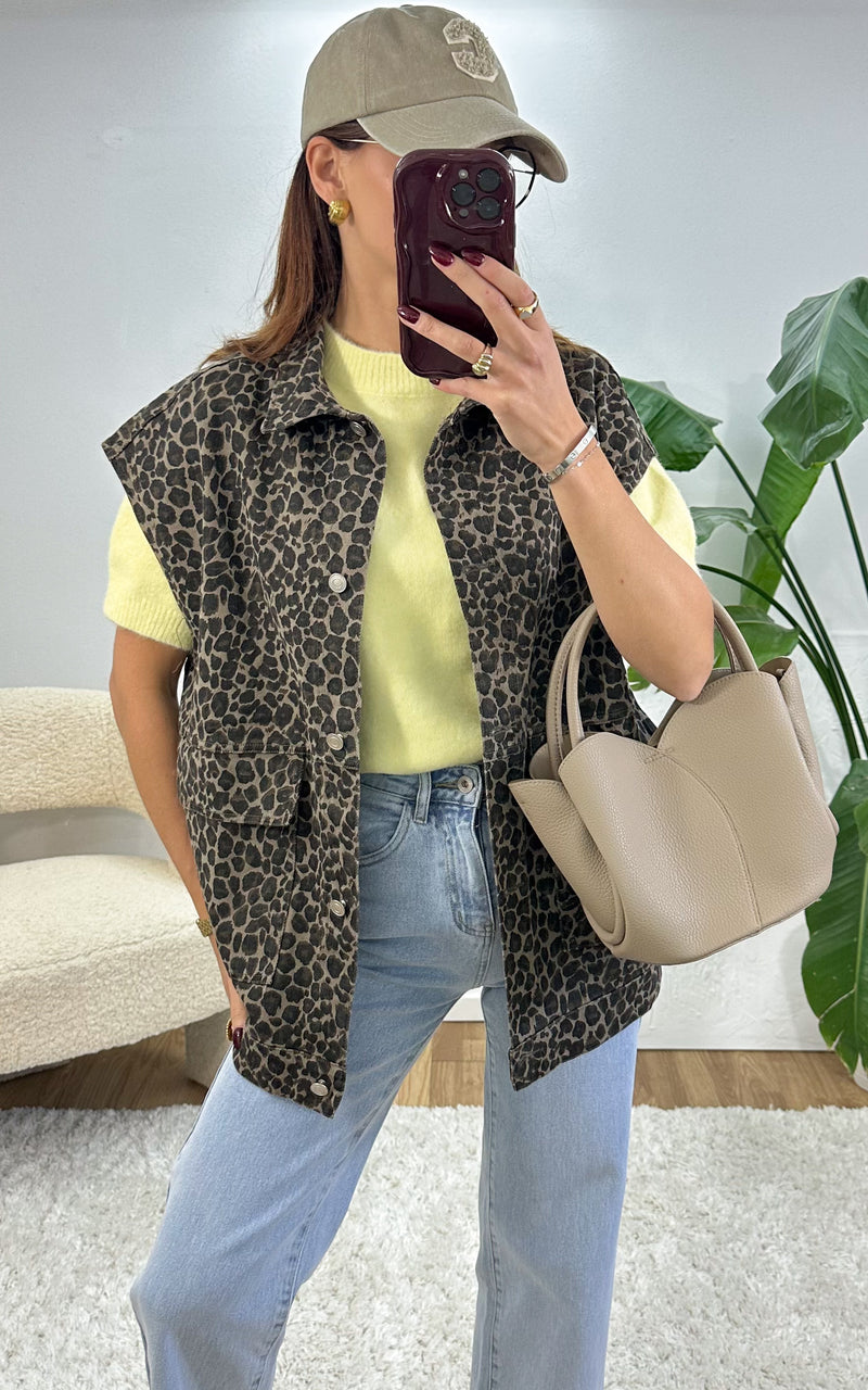 Veste sans manches ALIX - léopard