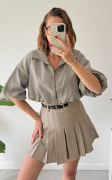 Veste vichy ALOE - marron et écru 🇮🇹