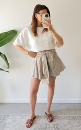Short chemise VALLADOLID - écru et beige