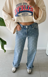 Jeans à pois NELIS - bleu