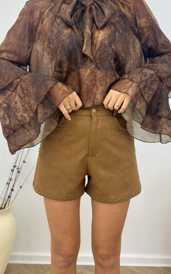 Short suédine NAYA - camel