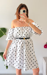Robe à pois GIJON - noir et blanc 🇮🇹