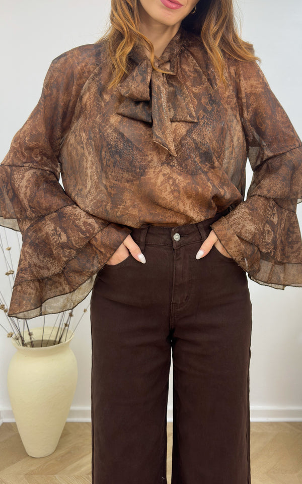 Blouse serpent AMBRINE - marron 🇮🇹