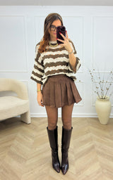 Pull MAELAN - marron et écru 🇮🇹