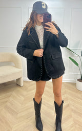 Blazer suédine NAYA - noir