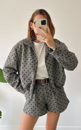 Short à cœurs NELEE - gris et noir