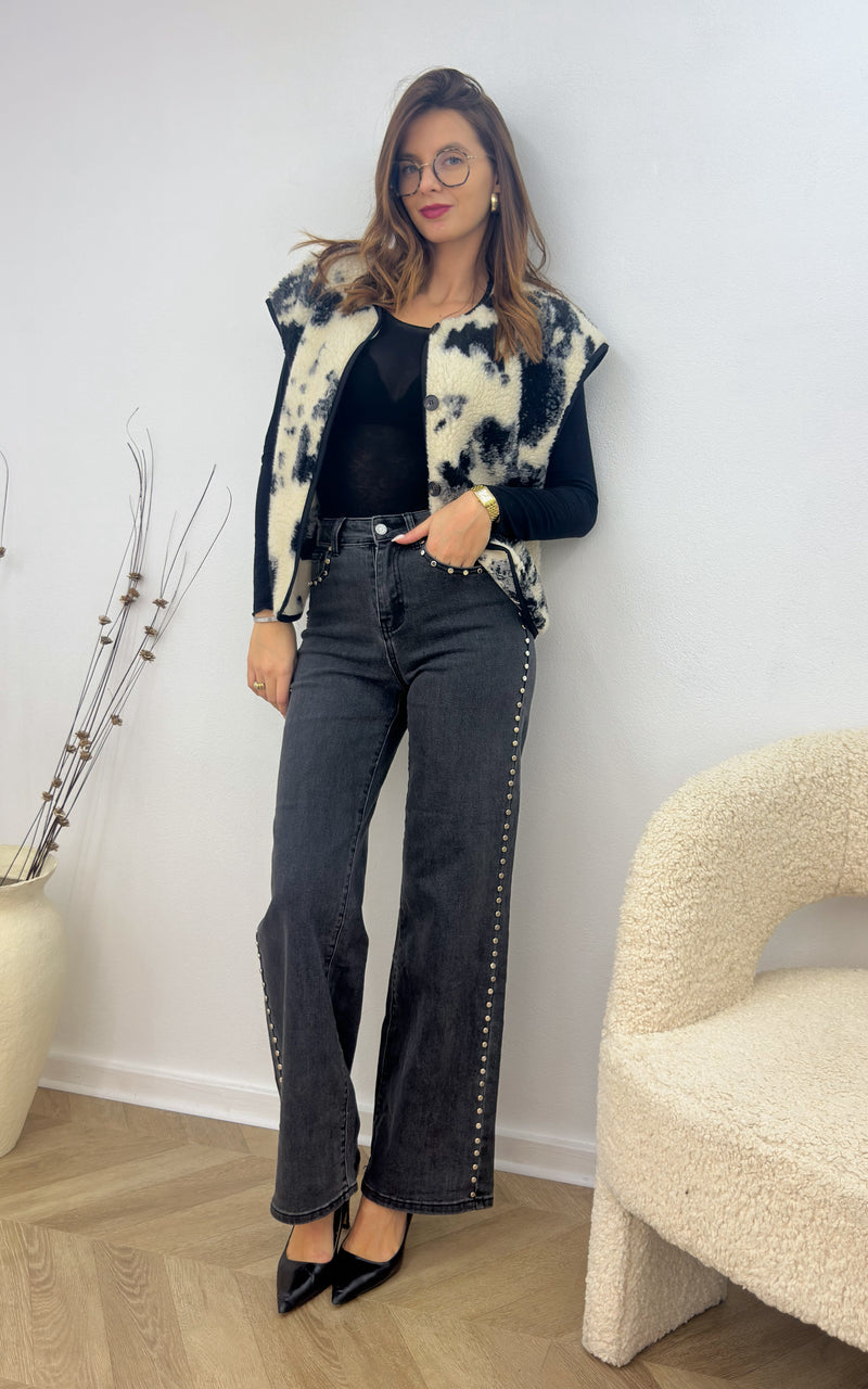 Gilet tacheté IVANVA - noir et blanc 🇮🇹