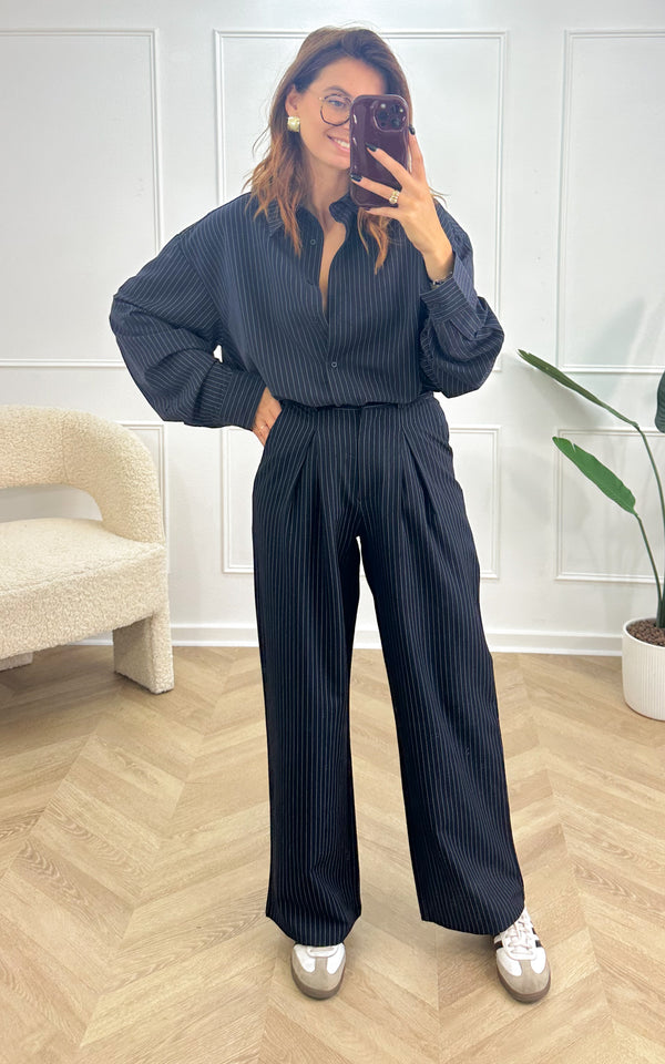 Pantalon rayé ORSO - bleu