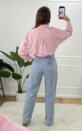 Chemise rayée TYLIO - rose