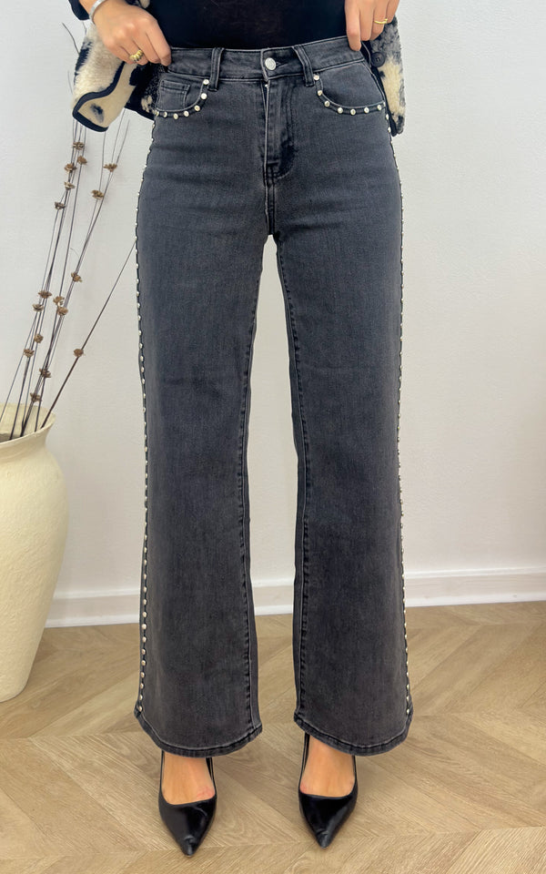 Jeans à clous ARIA - gris foncé