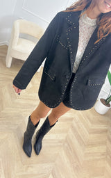 Blazer suédine NAYA - noir