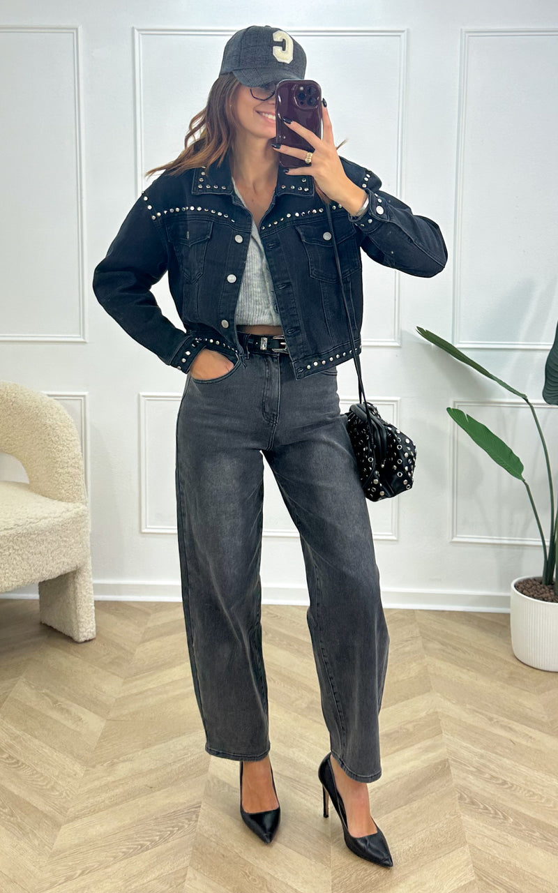 Veste à clous SILAS - noir
