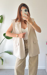 Blazer sans manches ARDEN - beige