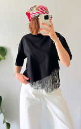 T-shirt dentelle LAS PALMAS - noir