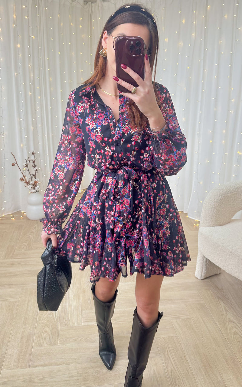 Robe MALO - noir et rose