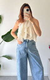 Top dentelle CAGLIARI - écru