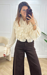 Blouse volants MIRELLA - écru