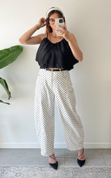 Jeans à pois LUCCA - blanc et marron