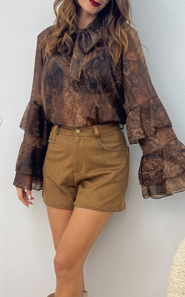 Short suédine NAYA - camel
