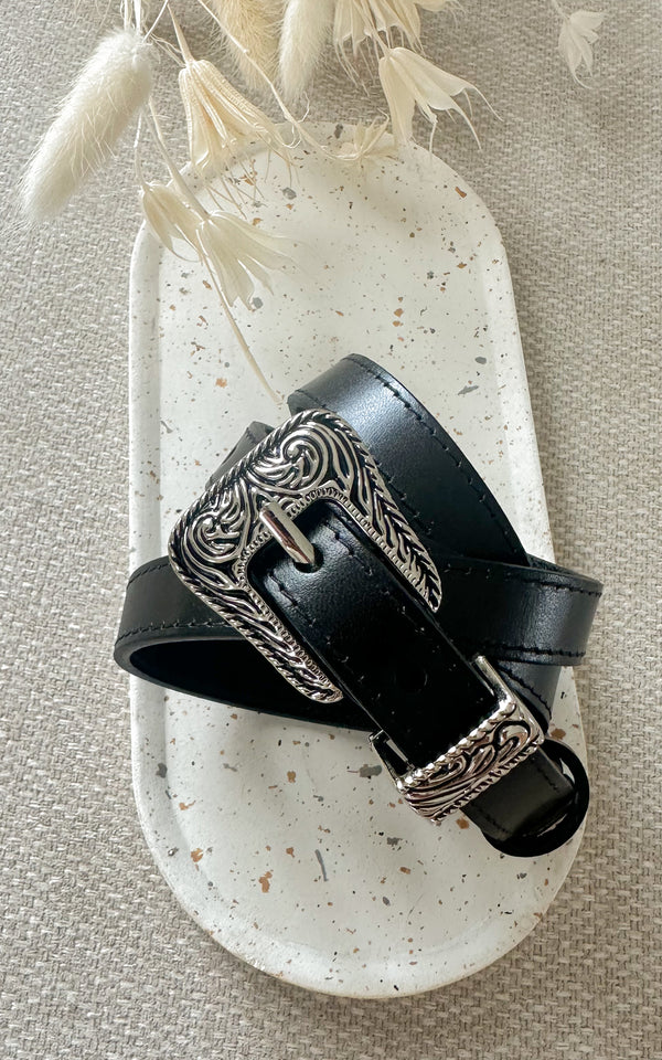Ceinture cuir EDRIS - noir