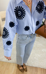 Chemise rayée LYLA - bleu