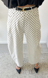 Jeans à pois LUCCA - blanc et marron
