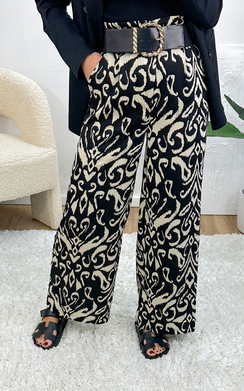 Pantalon LIAM - noir et beige