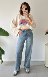 Jeans à pois NELIS - bleu
