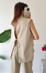 Blazer sans manches ARDEN - beige