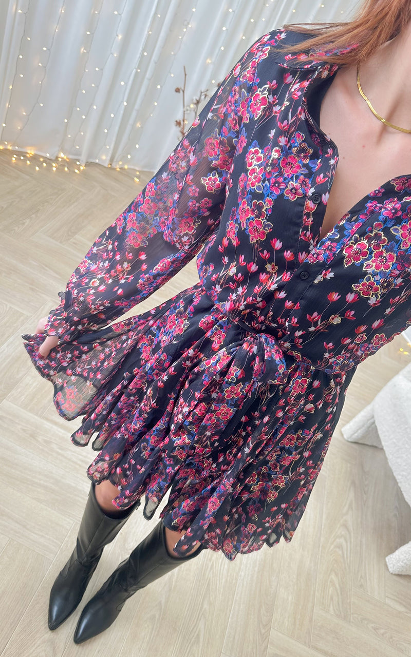Robe MALO - noir et rose