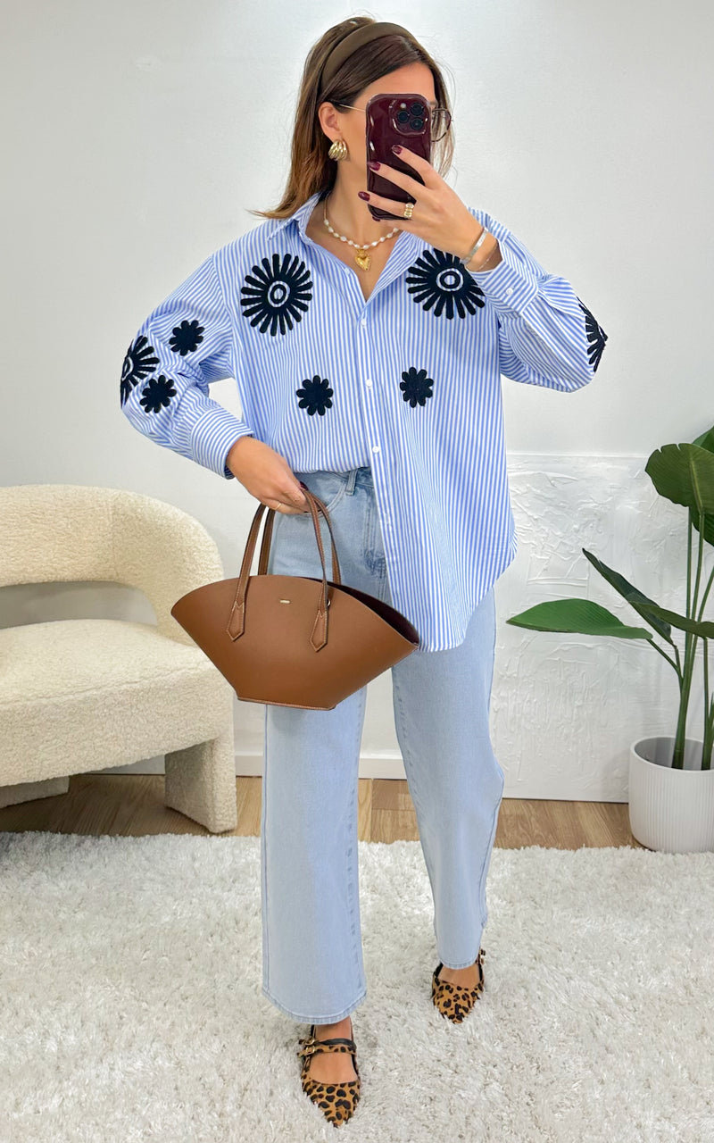Chemise rayée LYLA - bleu