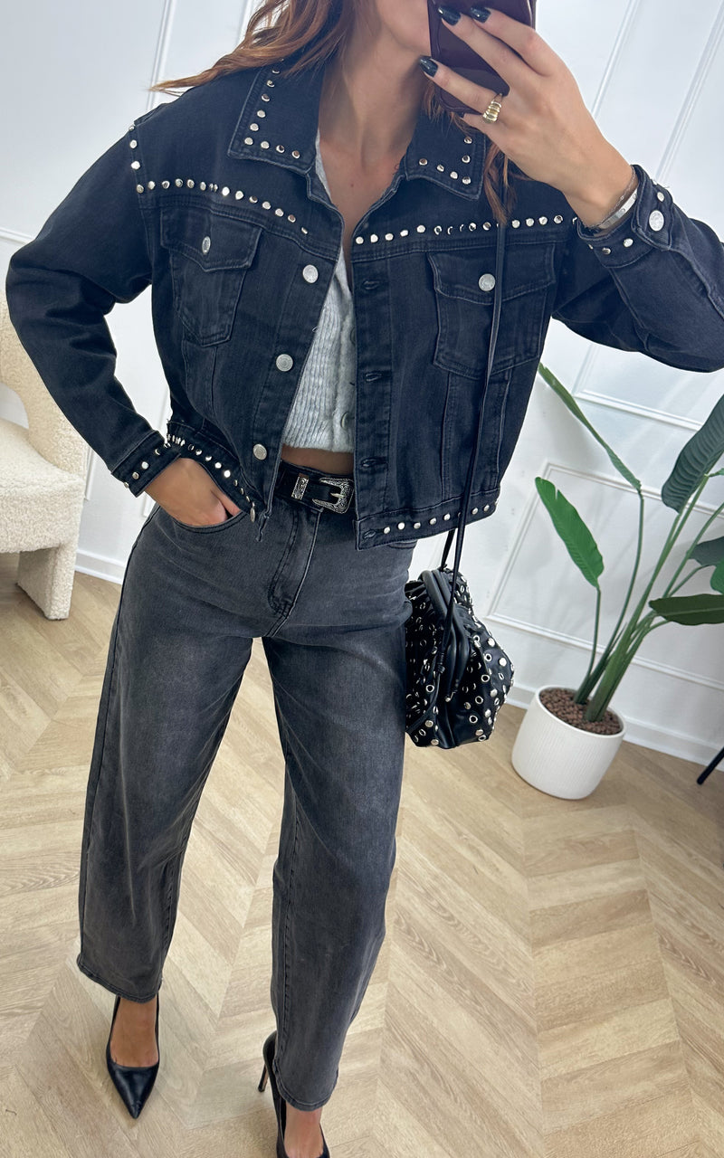 Veste à clous SILAS - noir