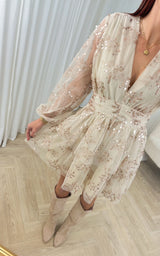 Robe à sequins PIKA - beige