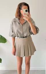 Veste vichy ALOE - marron et écru 🇮🇹