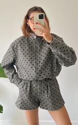 Veste bomber à coeur NELEE - gris et noir