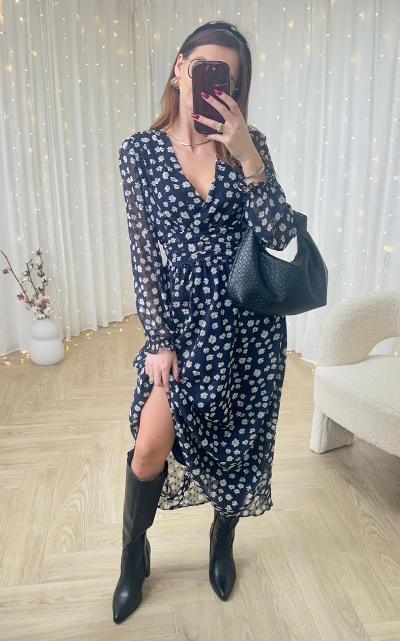 Robe longue OPHELIA - bleu