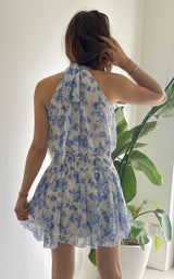 Robe fleurie TAORMINA - bleue