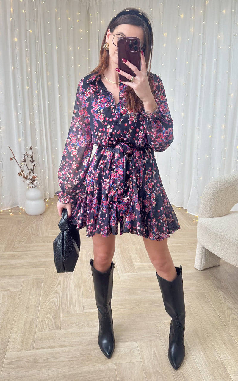 Robe MALO - noir et rose