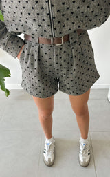 Short à cœurs NELEE - gris et noir