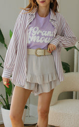 T-shirt maille violet FREDDIE