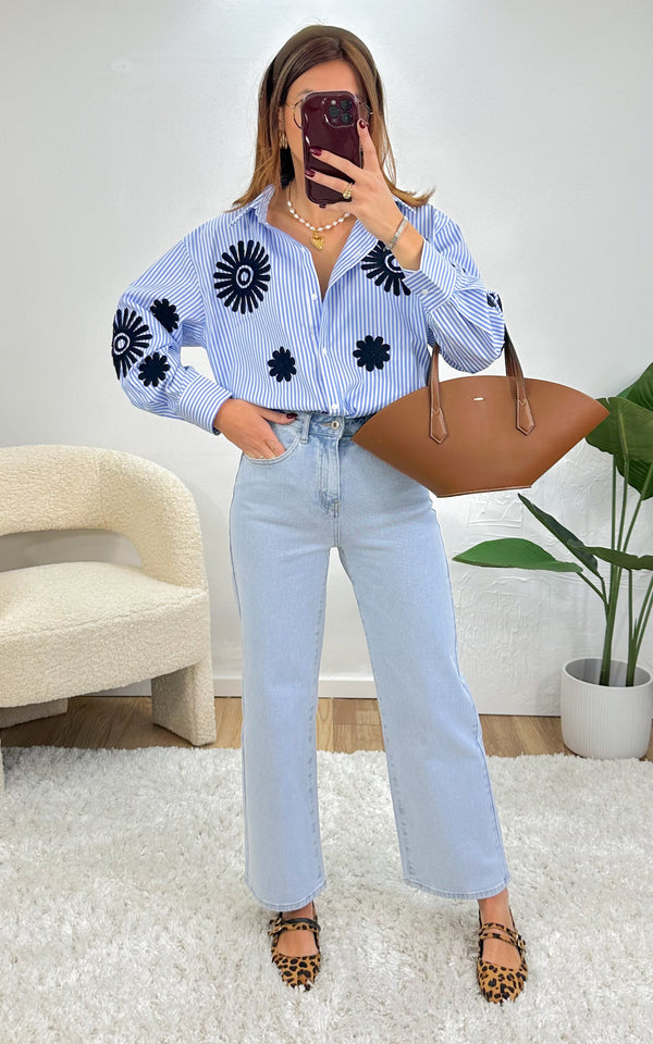 Chemise rayée LYLA - bleu