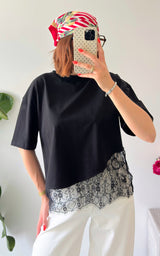 T-shirt dentelle LAS PALMAS - noir