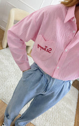 Chemise rayée TYLIO - rose