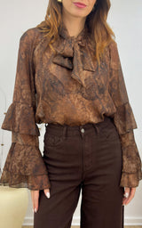 Blouse serpent AMBRINE - marron 🇮🇹