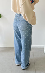Jeans à pois NELIS - bleu