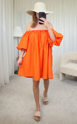 Robe trapèze orange FLORINE 🇮🇹