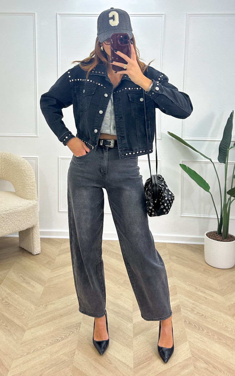 Veste à clous SILAS - noir