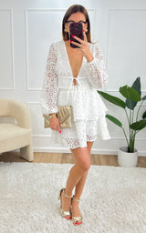 Jupe dentelle NAELIS - blanc